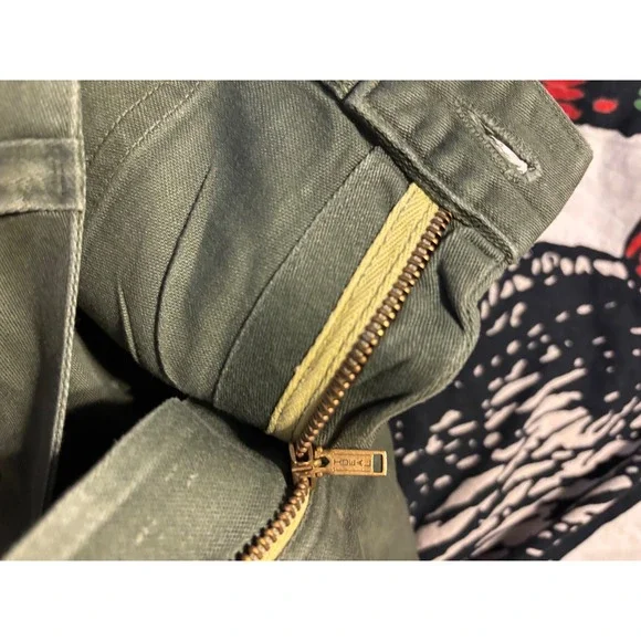 OG 107 ideal zipperVintage Military Style Cargo Pants Olive Green Size M